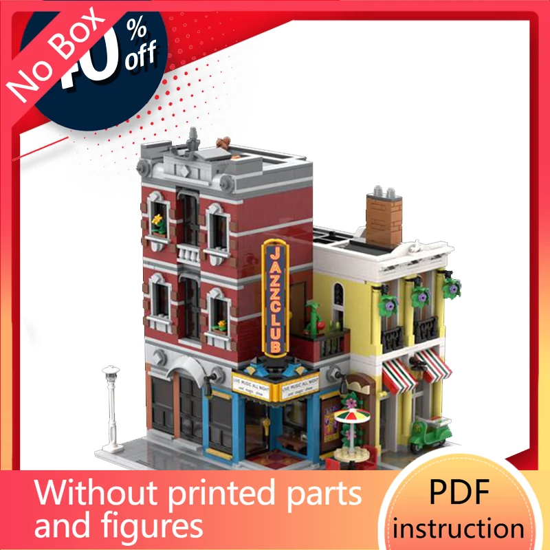 

set pizza shop jazz club stores pizzeria fun on main street modular building brickset alternate build bazar building blocks mocC