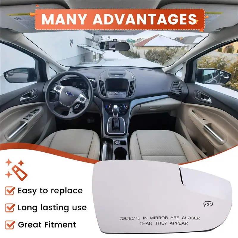 Reliable-Heating Function Rearview Mirror Glass Replacement Wing Mirror For Ford Focus C-Max
