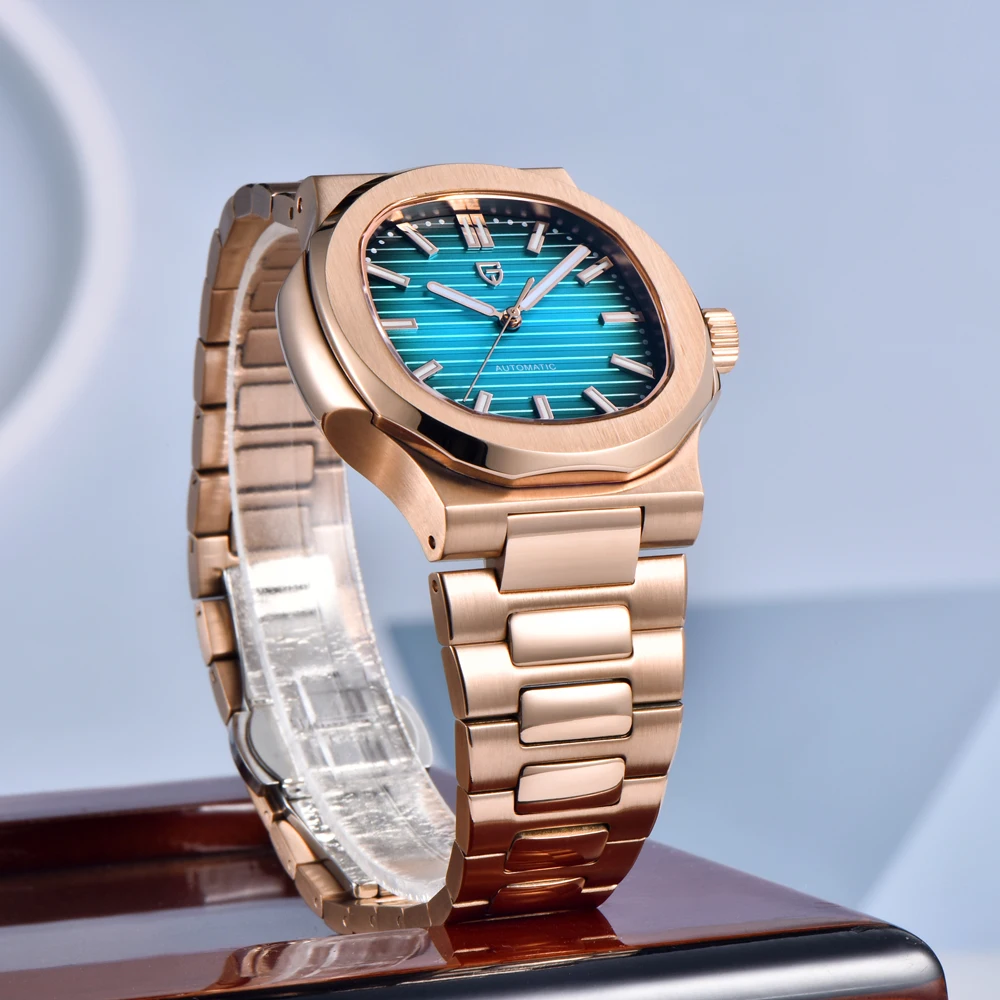 PAGANI DESIGN ساعات رجالية باللون الذهبي الوردي ساعة أوتوماتيكية فاخرة للرجال ساعة يد ميكانيكية AR الياقوت مقاوم للماء ساعة مضيئة #5