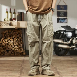 Paratroopers Pants Workers Tide Men's Summer Summer Skin American Tide Straight Casual Cold Sports Sports Big Pocket Big Pocket