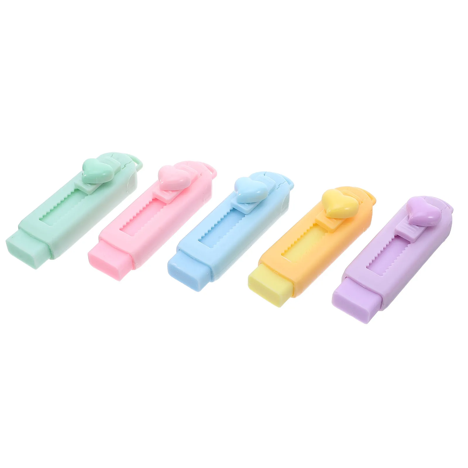 5Pcs Retractable Eraser Sliding Extendable Pencil Erasers for Students Kids School Office Home Supplies Precise Push Pull Soft