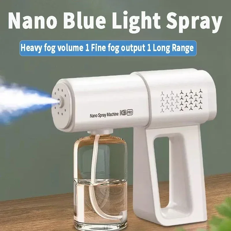 

New 380ml Wireless Nano Blue Light Steam Sprayer USB Electric Sanitizer Spray Aftershave Disinfection Gun Garden Atomizer Tools