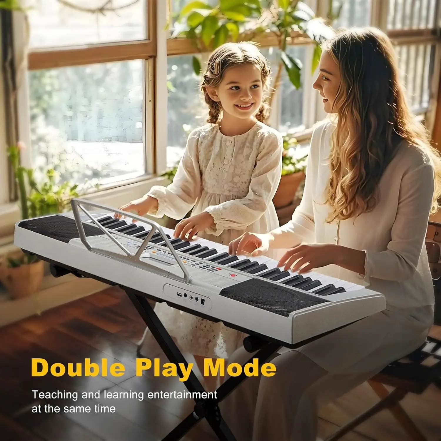 61 Key Piano Keyboard, Electric Piano Keyboard with Lighted Up Keys