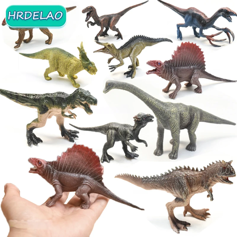 Montessori Soft rubber Dinosaur toy Tyrannosaurus Rex Animal Cognition Jurassic Action Figures Educational Toy for Children Gif