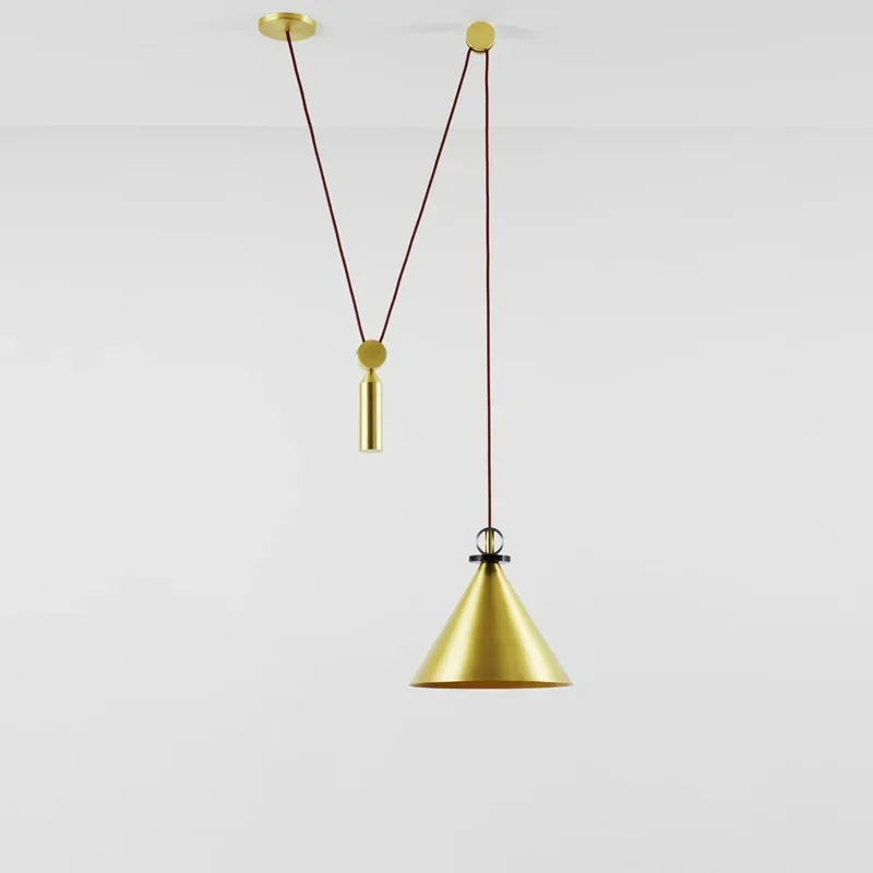 Modern creative adjustment single head E14 pendant lamp Nordic DIY metal pulley design bedroom decoration LED light  ZM1109