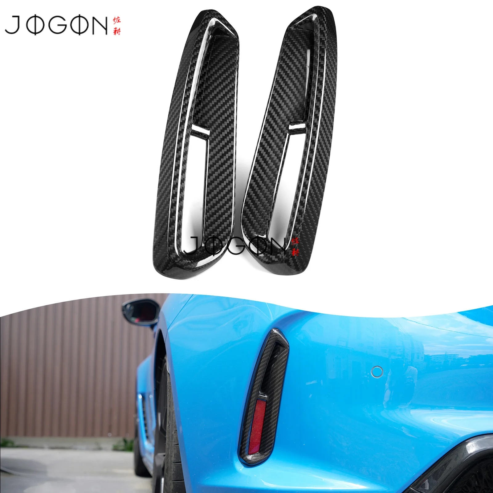 2Pcs For Honda Civic Type R 11th Gen FL5 2024 2025 2026 Real Carbon Car Rear Bumper Side Reflector Light Cover Trim Accessories