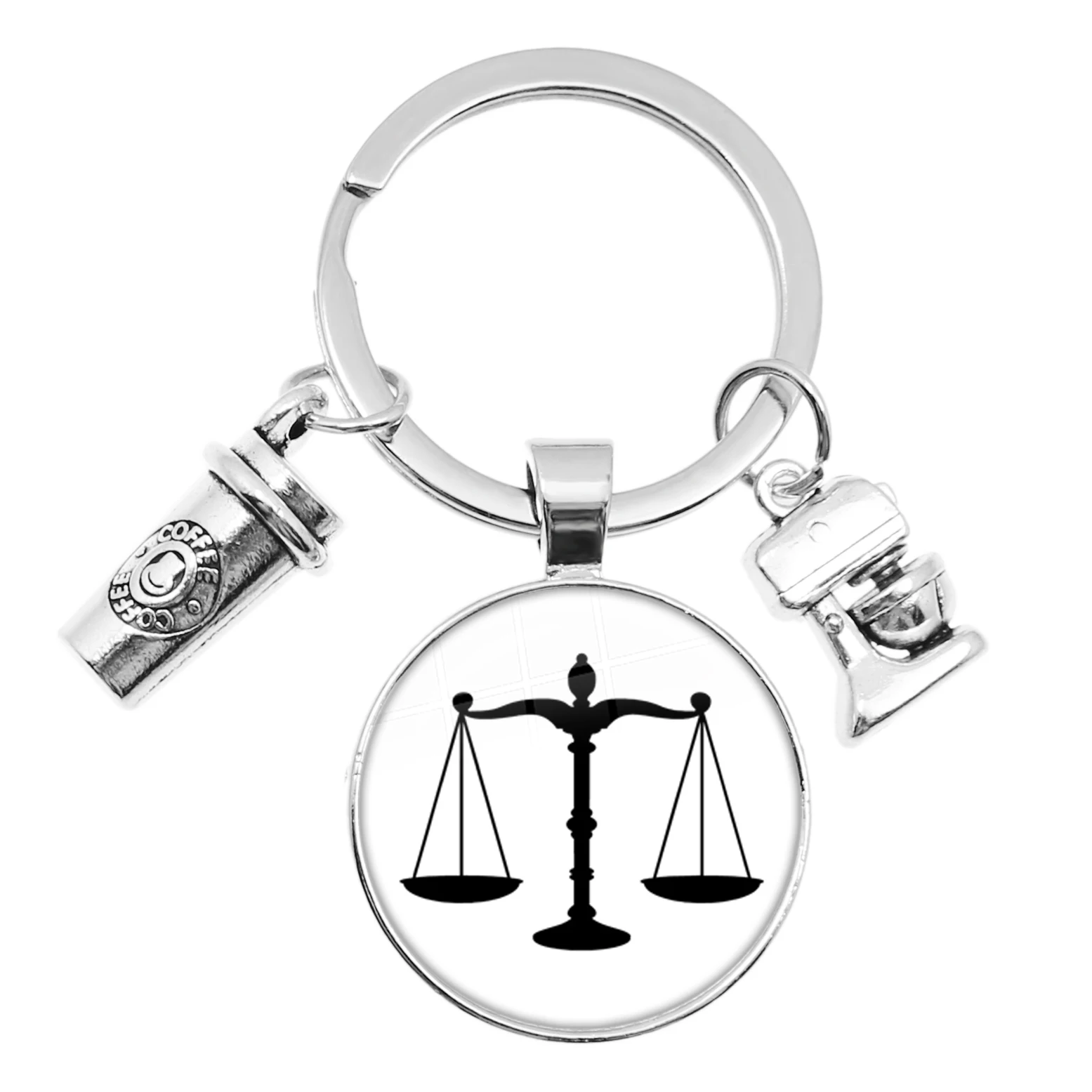 New Lawyer Key Chain Gift Law School Graduation Gift Round Glass Pendant Handmade Creative Gift Jewelry Jewelry for Lawyer Frien