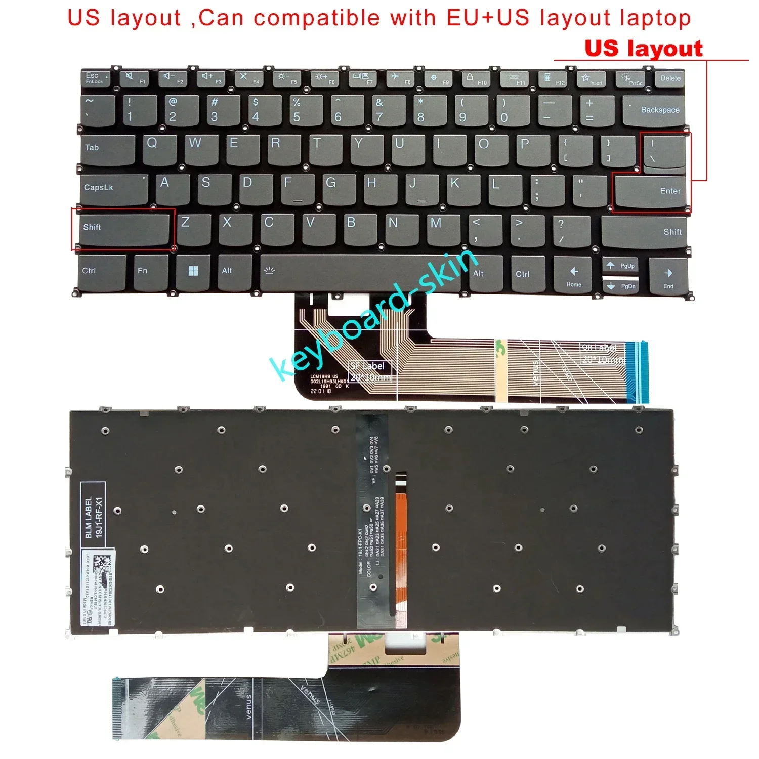 

Новая клавиатура US с подсветкой для Lenovo IdeaPad Slim 5 14IAH8 14ABR8 148, irl7, Pro-14ACH5 Pro-14ARH5