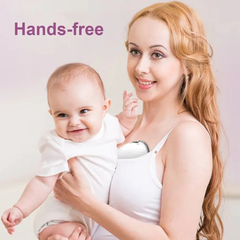 Extractor de leche eléctrico recargable portátil, recolector de pecho de silicona integrado, extractor de leche manos libres inalámbrico para mujer