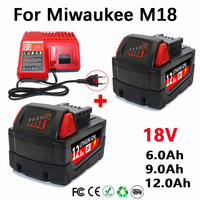 6000mAH/12000mAH For Milwaukee M18 18V Replacement For Milwaukee M18B5 XC Li-ion battery 48-11-1815 2604-20 48-11-1850 charger