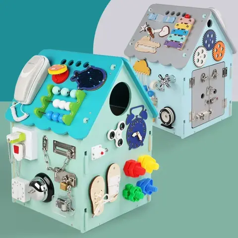 Montessori Toys Busyboard busy House Baby Early Educational 0 12 Months Kids Learn Life Skills Training 1-2 Years Wooden Toy