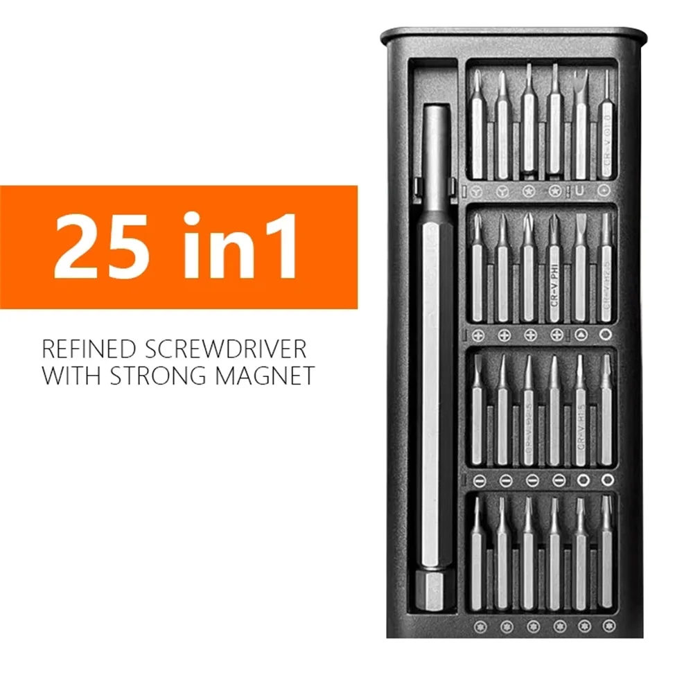 25 In 1 Screwdriver Set Multi-functional Screw Driver Repair Mobile Phone Computer Tools Durable Rust Proof Durable Hand Tools