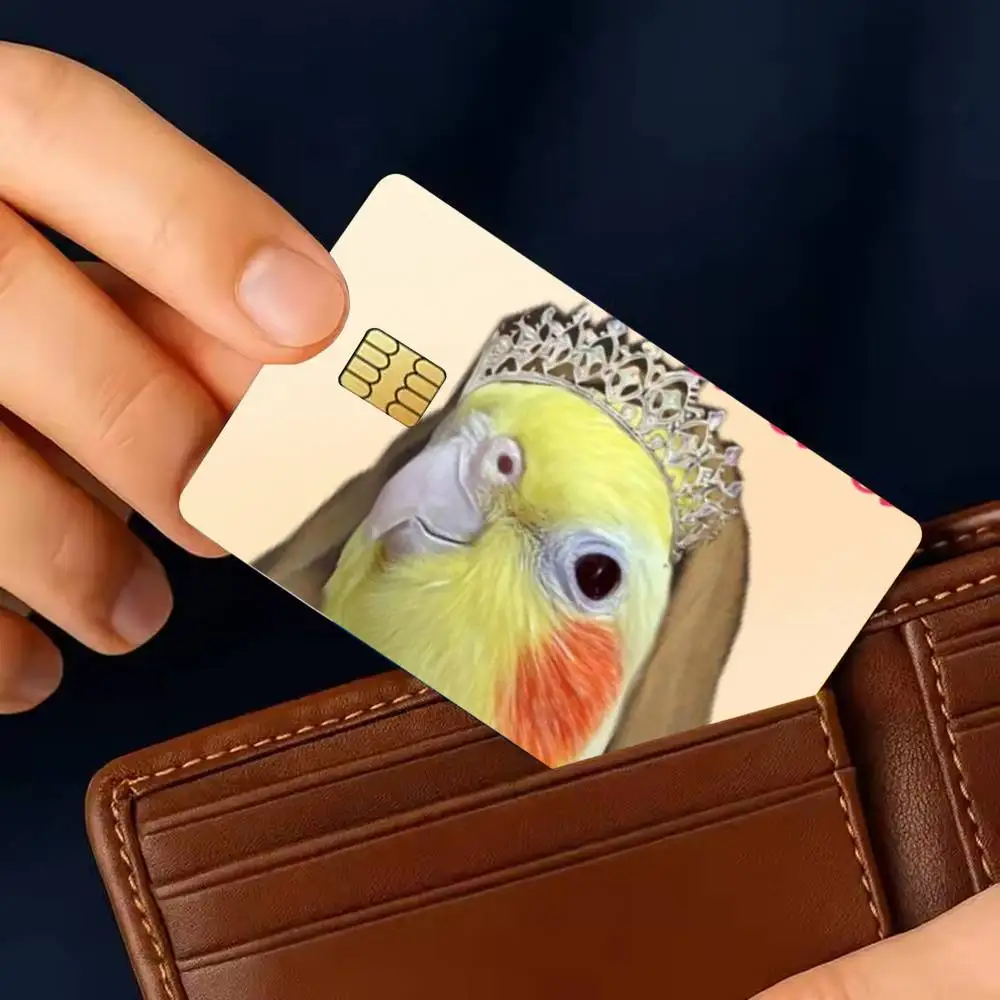 Chubby Cockatiel Parrot Bird Sticker Film Tape Skin for Credit Card Debit Card Waterproof Stickers