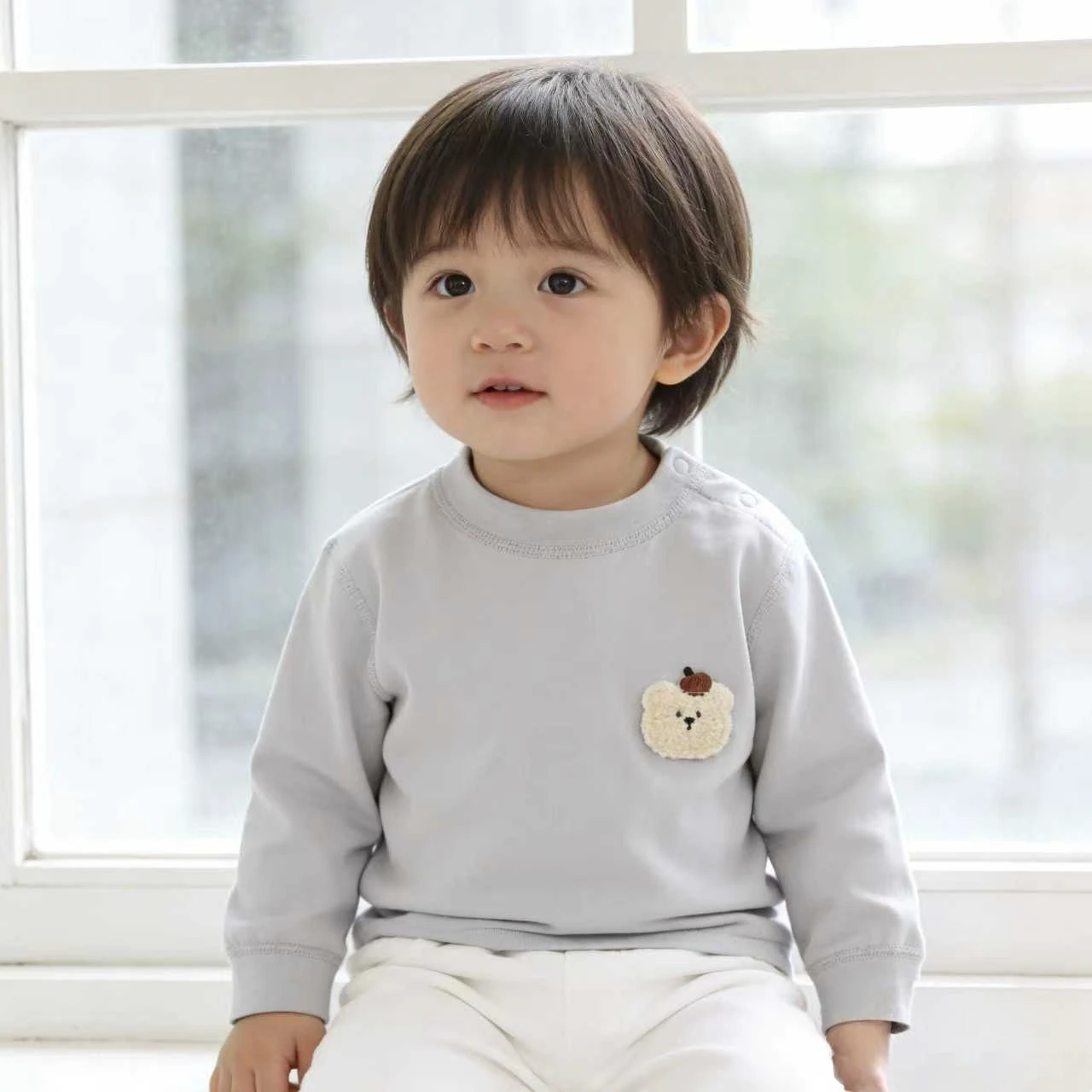 Baby Autumn Tops for Spring, Autumn, and Winter, Class a Pure Cotton Long-Sleeve Tops for Boys, Single-Piece Tops for Children and Infants