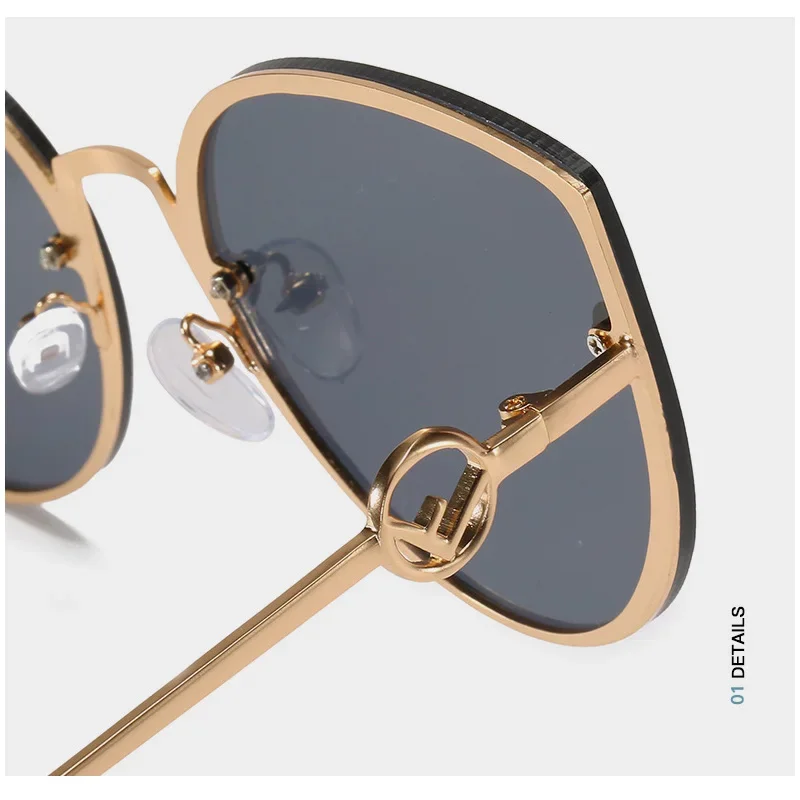 Classic Cat Eye Sunglasses Women Fashion Metal Big Cateye Sun Glasses For Ladies Vintage Mirror Shades Oculos UV400