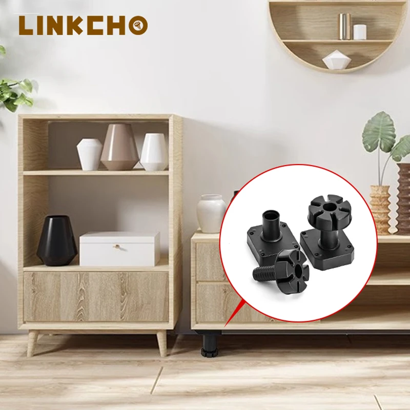Adjustable Kitchen Cabinet Base Board Bracket - Suction Foot Support Connector Kitchen Skirt Board Enclosure Fixed Barrier Clip