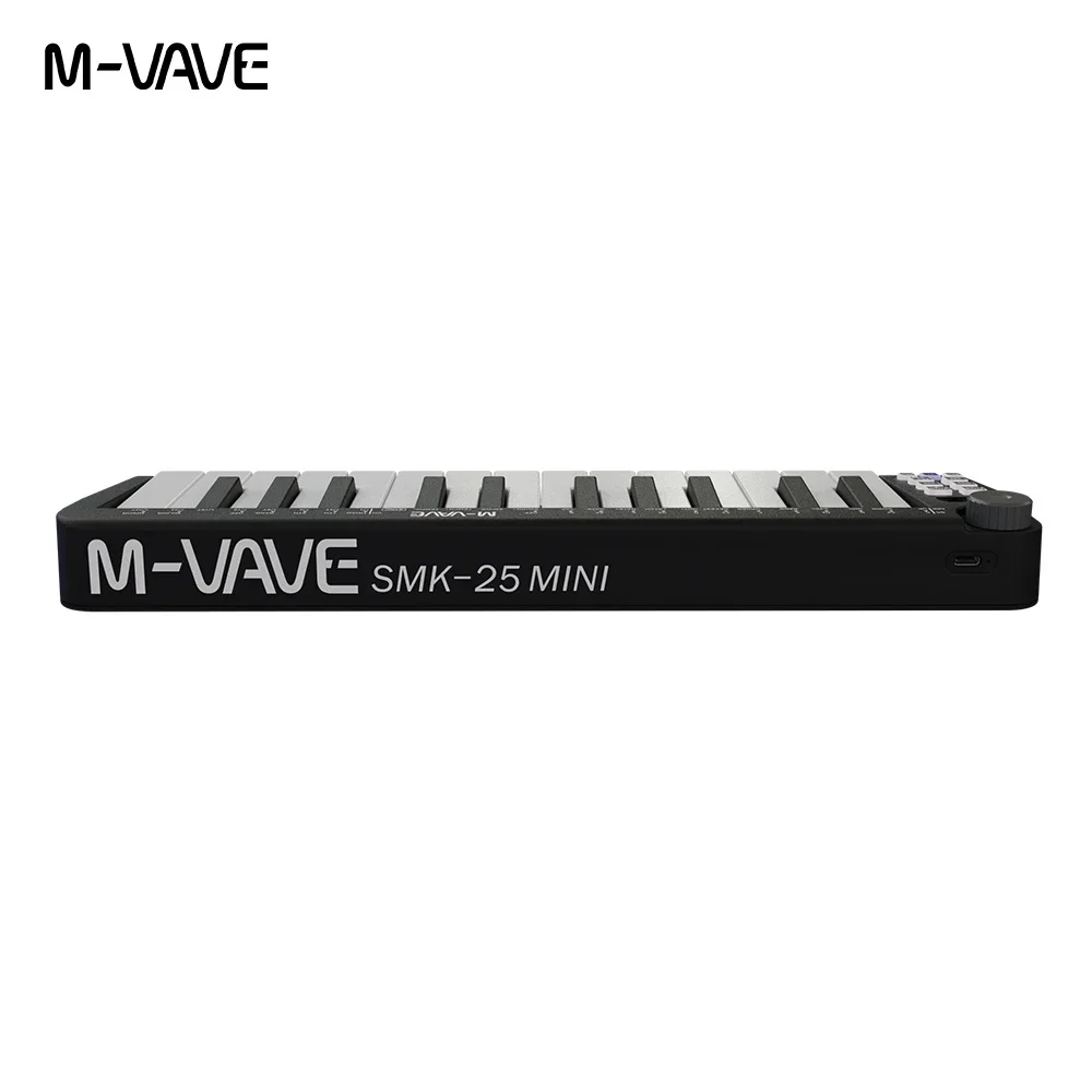M-VAVE SMK-25 Mini 25 مفتاح بلوتوث USB MIDI لوحة المفاتيح القابلة لإعادة الشحن لأجهزة Mac والكمبيوتر الشخصي وسائط مقياس الوتر الذكي وشملت البرمجيات