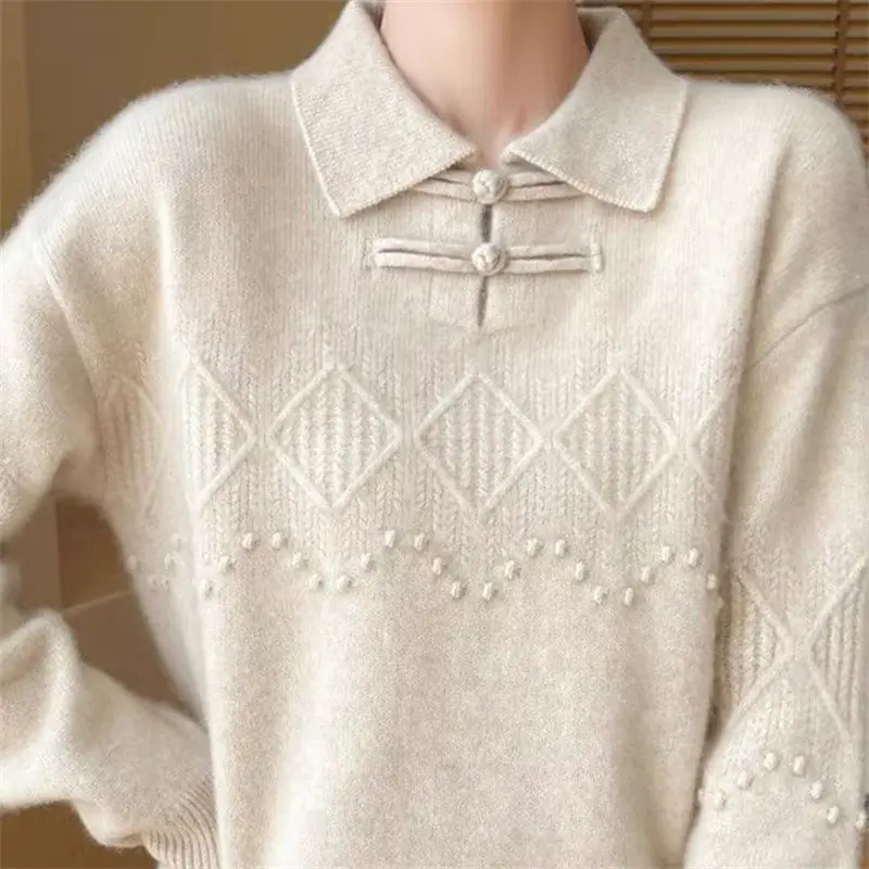 

Женский вязаный свитер Dongguan Daliang премиум-класса с длинным воротником све, осенняя модная повседневная одежда