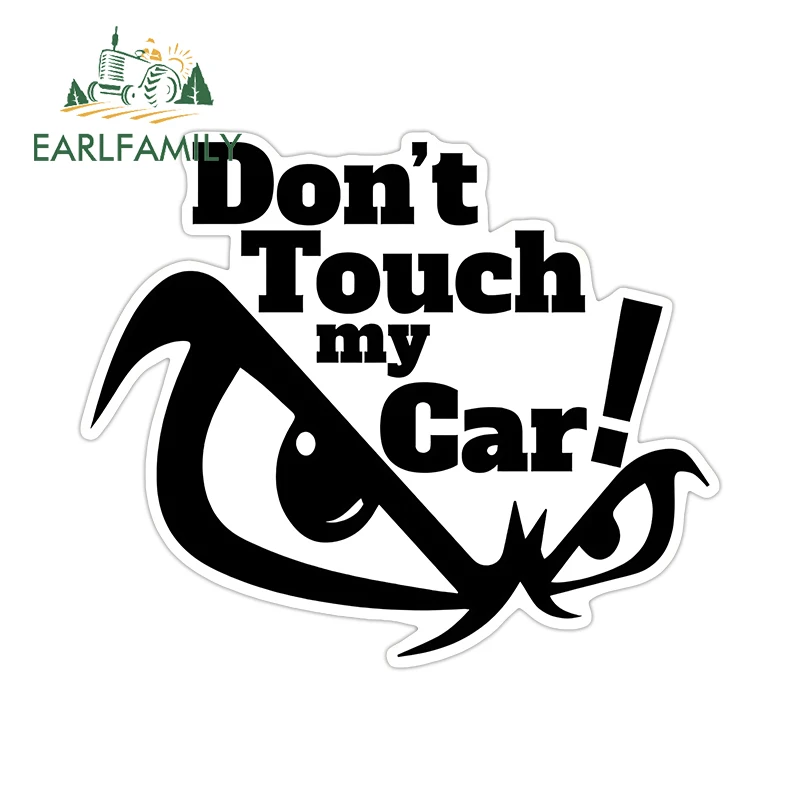 EARLFAMILY Do Not Touch My Car Warning Sign Car Stickers Angry Eyes Design Windshield Window Decals Scratch-Proof Car Goods