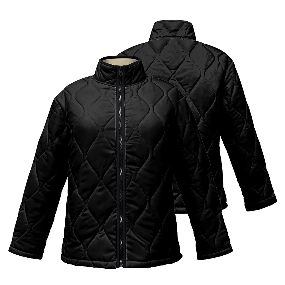 Veste matelassée Black Diamond avec col montant et fermeture éclair sur le devant pour l'hiver, mant