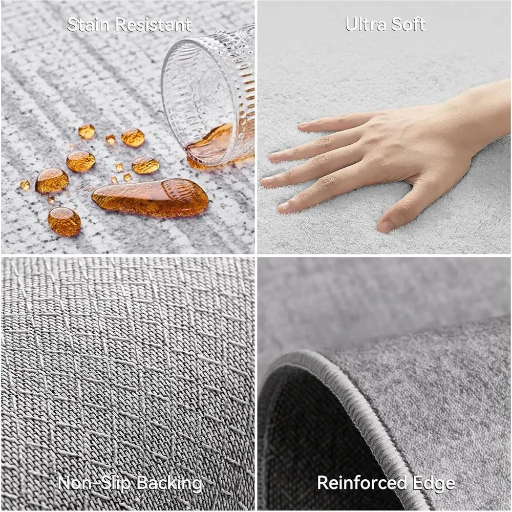 8x10 Black Divination Area Rug: Moon Phases & Tarot, Soft, Washable, Non-Slip for Witchy Home Decor