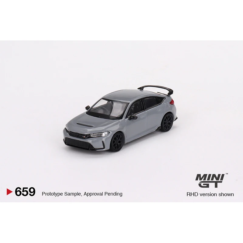 MINIGT 659 In Stock 1:64 Civic FL5 Gray Pearl 2023 Diecast Diorama Car Model Toys