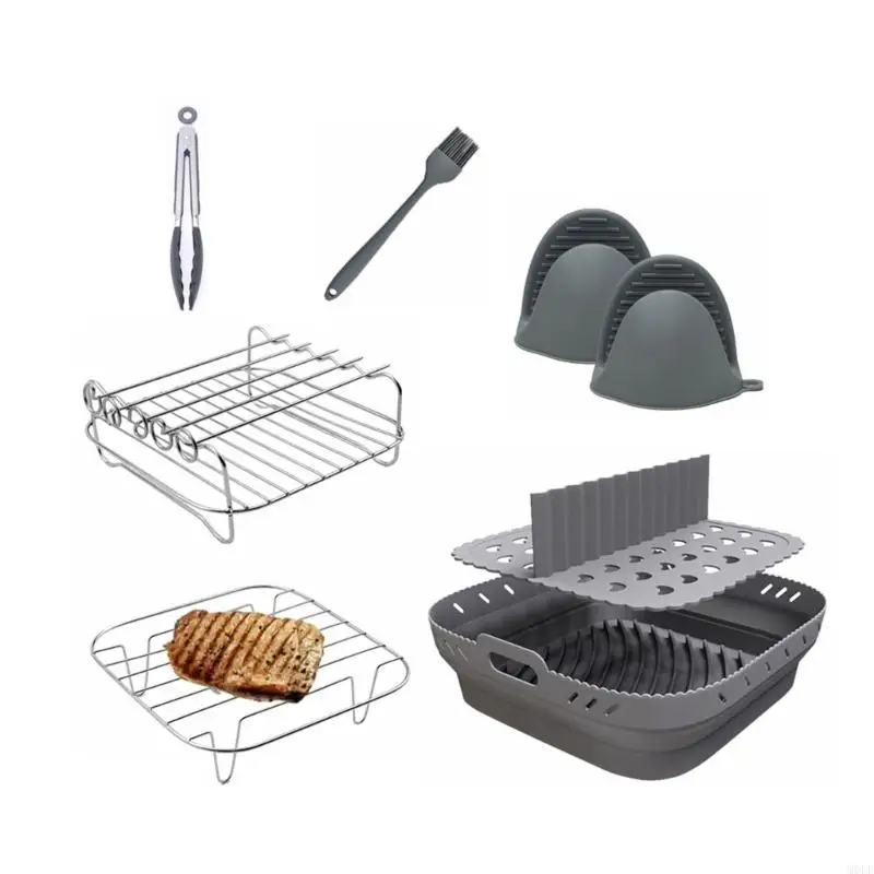 Molf Grillregal Air Fryers Pad Silikon Luft Frittierschale Silikon Back Liner Back Innen Liner Kochwerkzeug für Küche