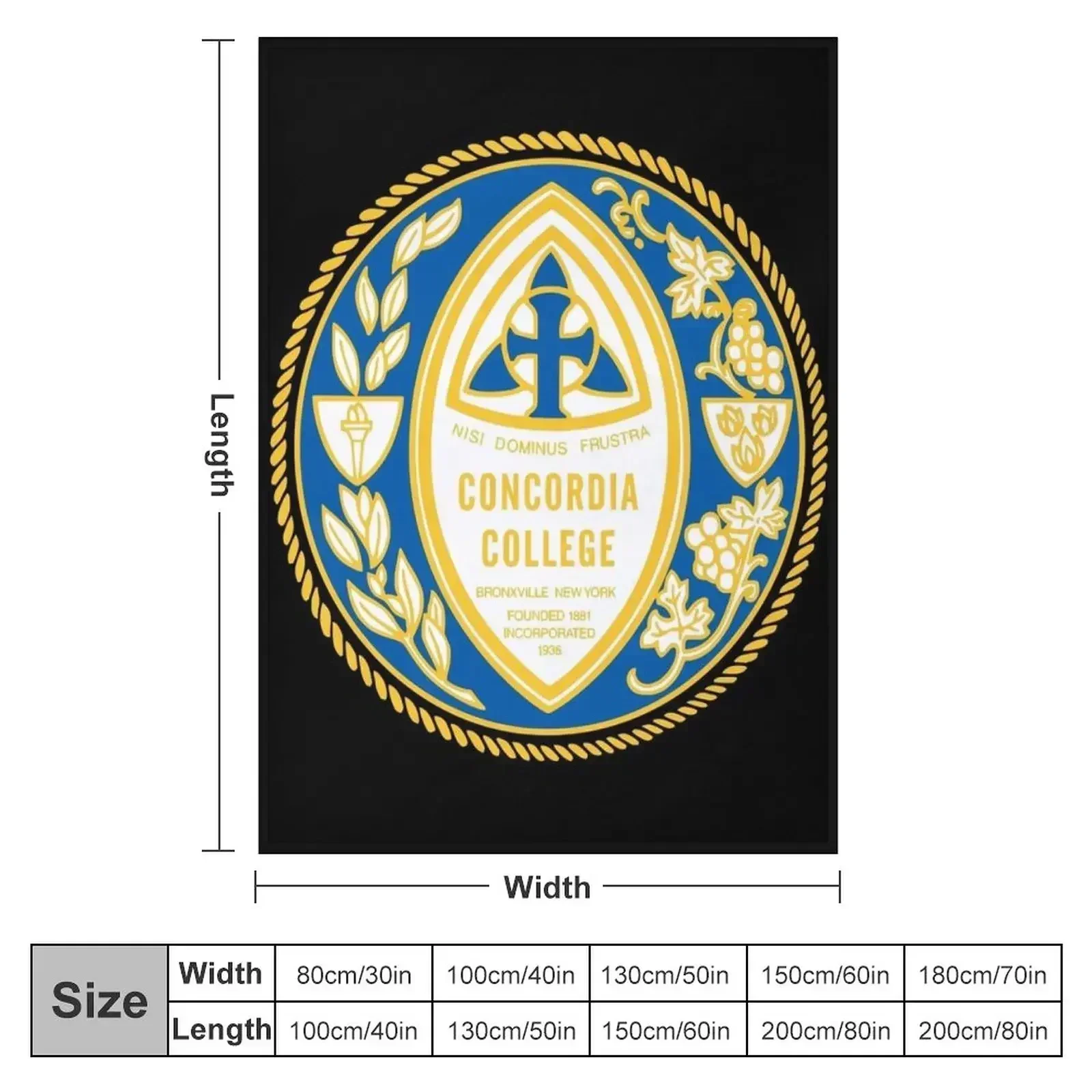 Concordia College Conservatory Throw Blanket couch cozy soft plush fuzzy picnic outdoor blanket