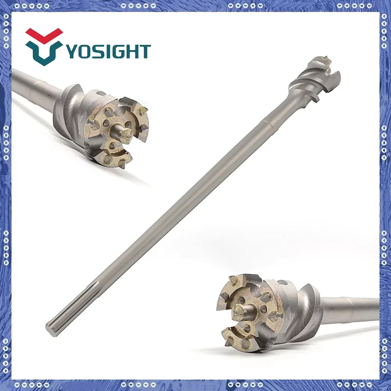 Tungsten Carbide Hole Saw SDS MAX, 40-85mm Core Drill Bit, 550mm for Stone & Concrete Walls - Air Conditioner Install Tool