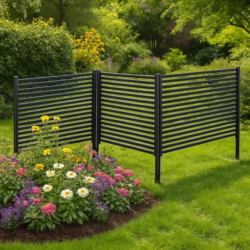 2/3-Pack Expandable PE Coated Metal Garden FenceD  waterproof & UV resistant for all weather. Easy quick assembly, hides AC units Outdoor Privacy