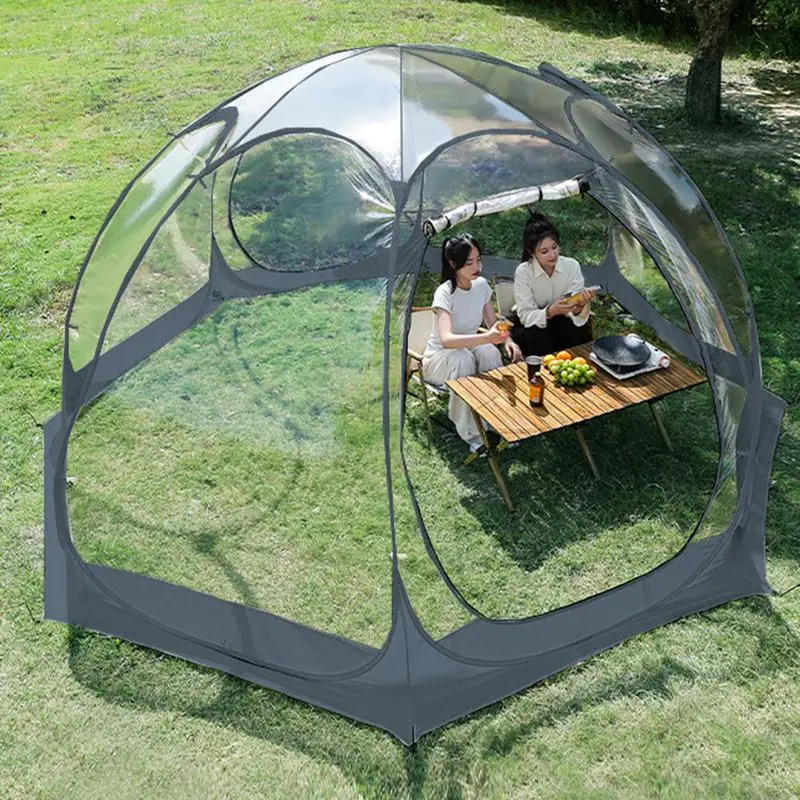 Transparentes, verdicktes PVC-Sternenzelt, tragbares kugelförmiges Outdoor-Campingzelt, schnell öffnendes Klappzelt, regensicherer Schutz