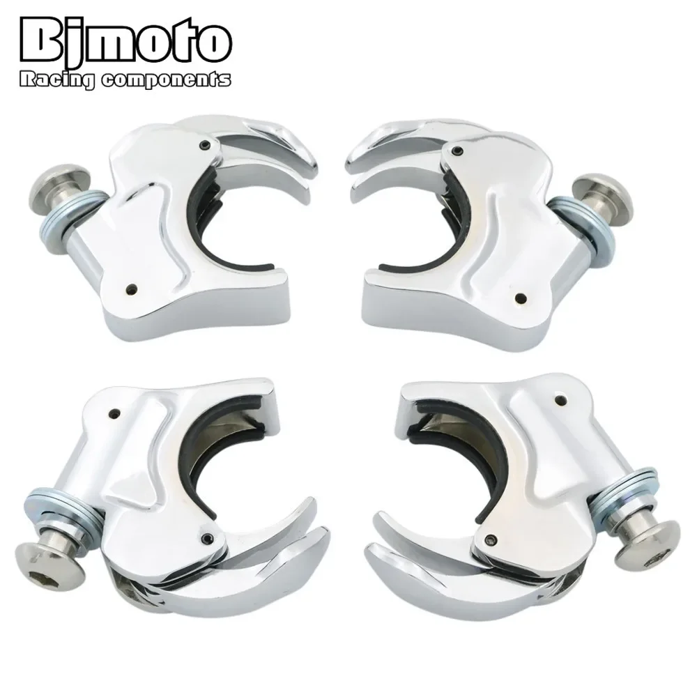 4x Detach Quick Release 39mm Forks Windshield Clamps For Harley Dyna Sportster