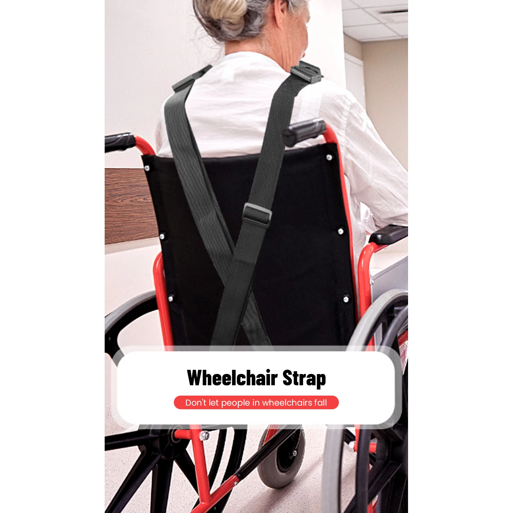 Wheelchair Anti Fall Restraint Vest Backrest Wheelchair Waist Belt Patient Support Fixed Protective Strap