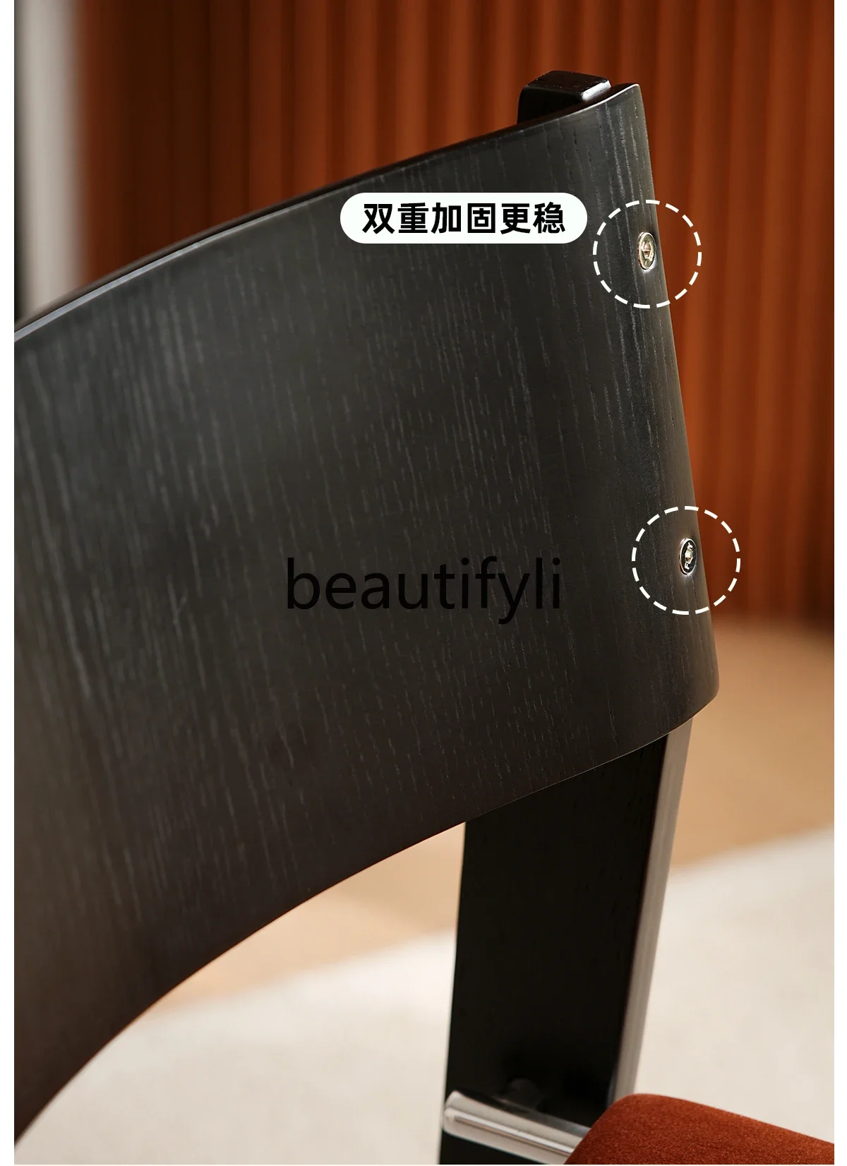 ZzMaigu كرسي طعام منزلي مصمم من العصور الوسطى كرسي تفاوض فردي للمقهى كرسي مكياج فاخر خفيف #5