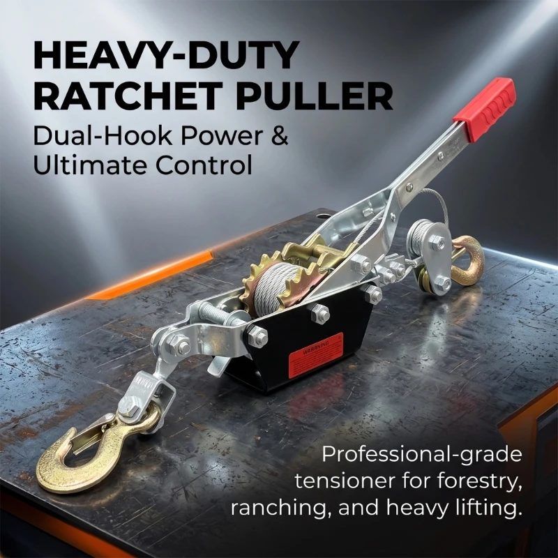 Hand Cable Puller Steel Line Tensioning Device with Two Attachment Ends for Cable Installation, Maintenance Use and Pulling D2RD