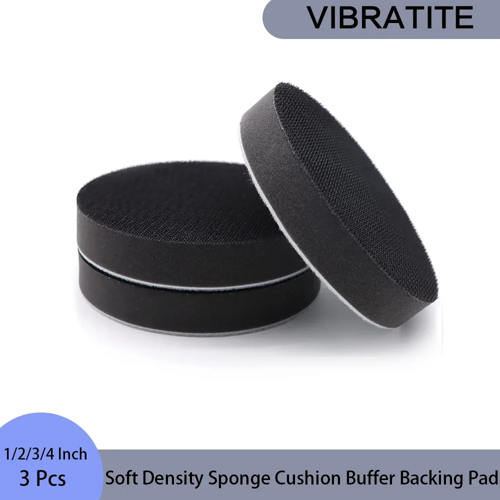 1/2/3/4 Inch Soft Density Sponge Cushion Buffer Backing Pad 10 mm 3 Pcs Hook and Loop for Orbital Sander Automotive Woodworking