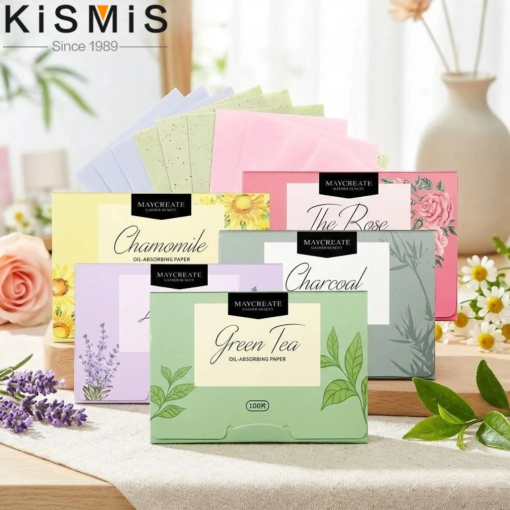 

Матирующие салфетки для лица (100 шт.) для контроля жирности кожи, поглощения излишков блеска, для ухода за жирной кожей, портативные