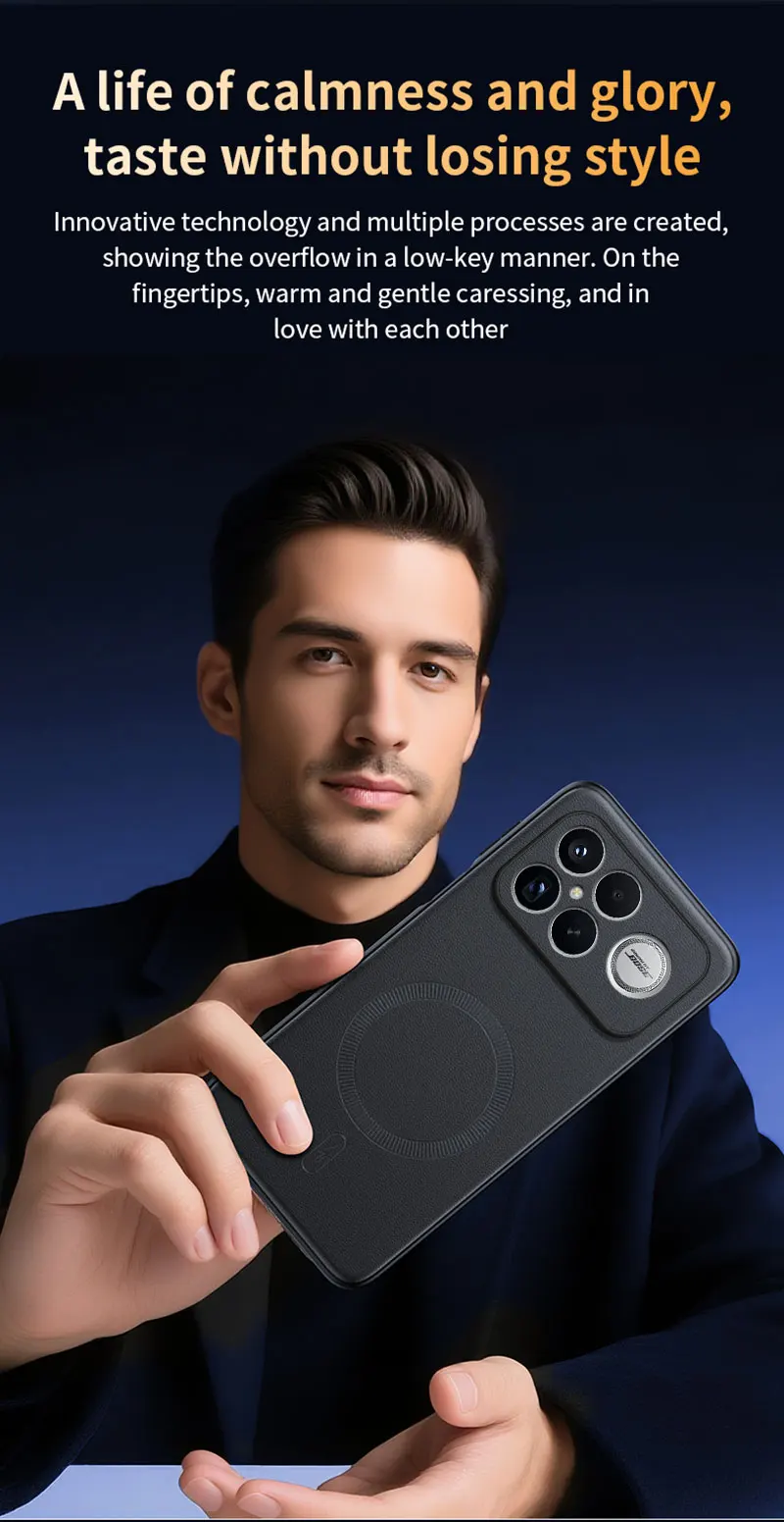 Für Redmi K90 Pro Max Hülle Magnetische Leder-Schutzhülle Für Redmi K90 Pro Max Anti-Fingerabdruck Rutschfest PC+TPU – Detail 12