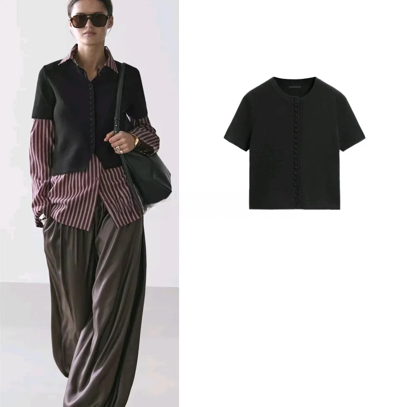 

Новинка весенней коллекции: Женская трикотажная футболка с коротким рукавом и круглым вырезом, повседневный стиль, прямой крой, из полиэстера