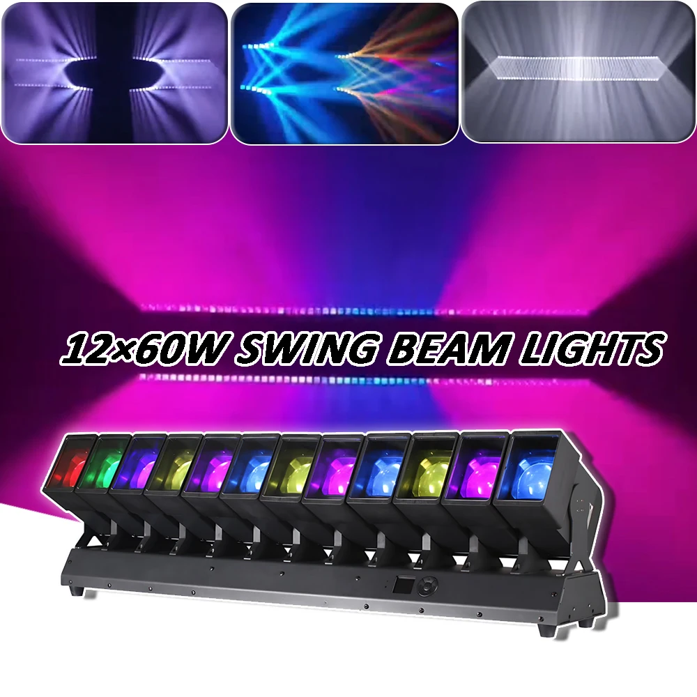 

YUER 12X60W LED 4IN1 Beam Zoom Wash Moving Head Light Wall Wash Stage Lights DMX512 For DJ Disco Party Bar Stage Effects