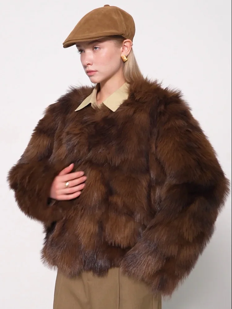 フェイクファーコート ロングコート レディース コージー フェスティバル マザー ブリティッシュスタイル アバンギャルド ペルシュ 防風 エポレット フェミニナ プリント インス