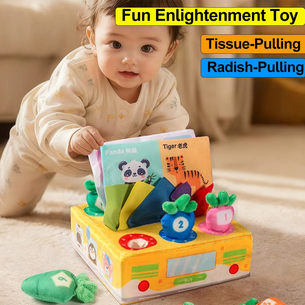 

Baby Cotton Radishes Montessori Toy Color digits shape and Animals Educational Toys For Children Preschool Sensory Activity