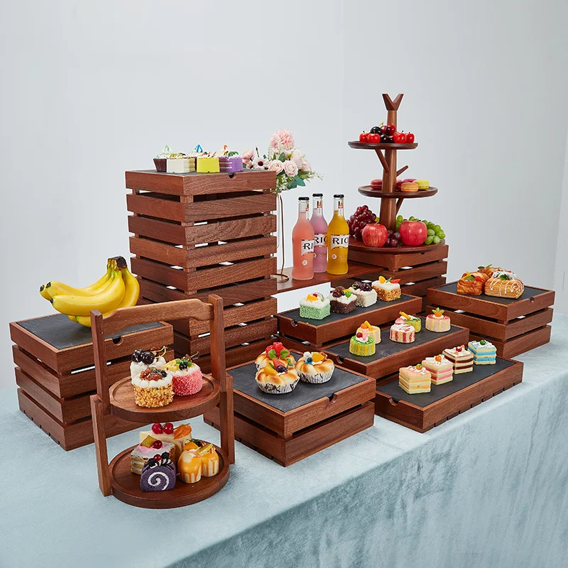 

Other Hotel Restaurant Support Custom Hotel Banquet Buffet Wood Cake Stand Cup Cake Stand Chinese Style Cake Display Stand