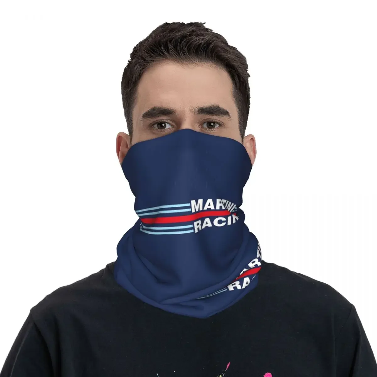 Martini Racing Stripe (backgroundless) Bandana Neck Gaiter Printed Mask Scarf Cycling Scarf Hiking Fishing Unisex Windproof