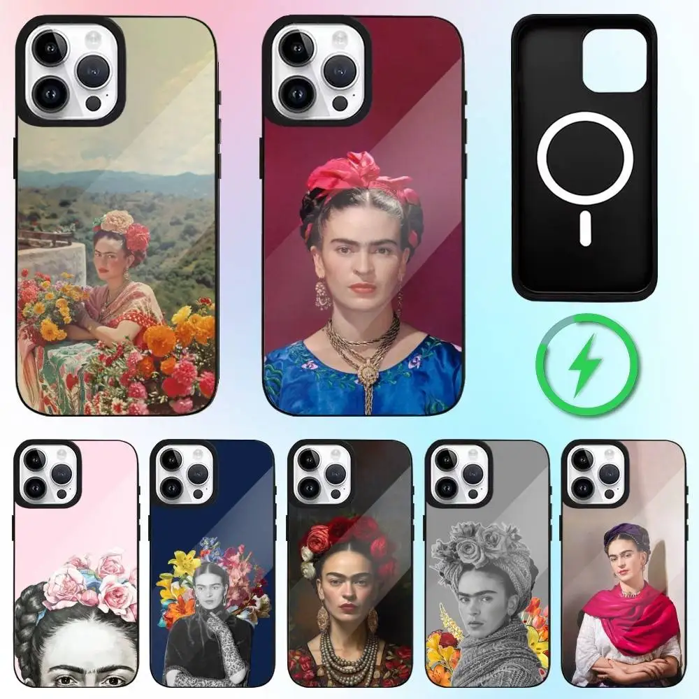 

A-Art F-Frida K-Kahlo Phone Case For iPhone17,16,15,14,13,12,11 Plus,Pro Max Magnetic Magsafe Wireless Charging