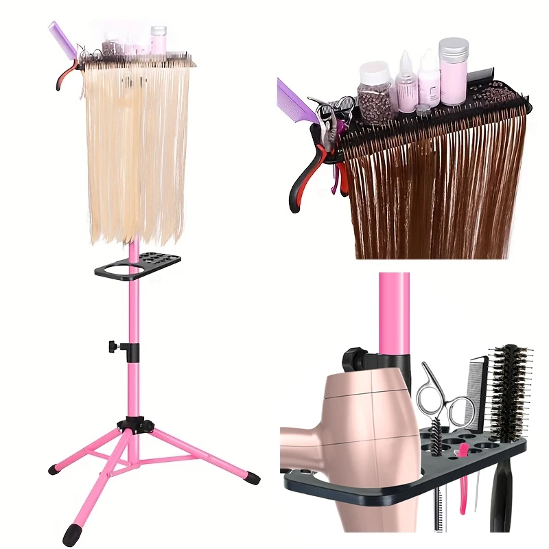 

Подставка для парика 125 см, штатив с подносом и стойкой для наращивания волос, держатель для салонов, парикмахерской, профессиональной стойки для париков, подставка