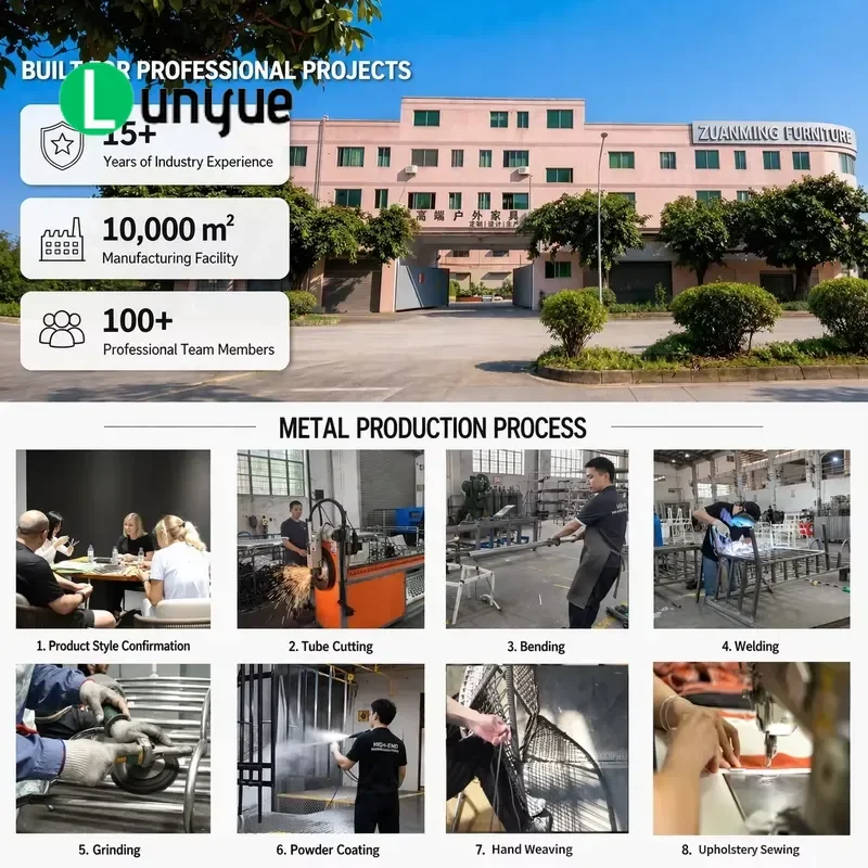 Commercial Grade Custom Aluminum Frame Rope Weaving Sun Chair Waterproof Outdoor Furniture for Hotel Resort Poolside Solarium