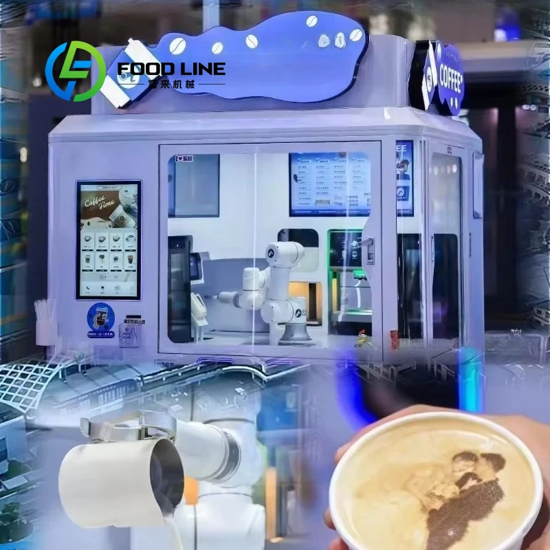 Customized AI Smart Barista Robot Coffee Vending Machine Latte Art Fully Automatic Commercial Unmanned Cafe Equipment