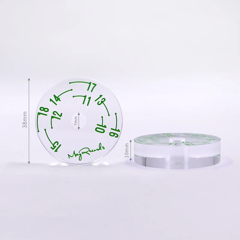 อะแดปเตอร์แปลงแผ่นเสียงไวนิล38มม. 7นิ้ว45รอบต่อนาทีอะคริลิคแผ่นเสียงเทคนิคอะแดปเตอร์ตรงกลาง