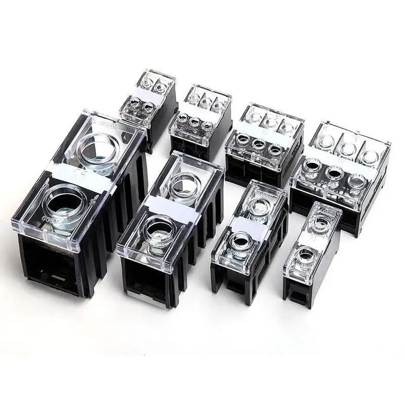 DIN Rail Terminal Block IN12BK IN20BK 600V 2/3 Pin 30A/60A Electrical Connection Terminal Split High Current Junction Box
